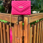 Bolsa Transversal Festa/Baladinha Rosa Pink Quadrada 
