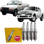 Jogo Velas Ignição Ranger 2.3 16v Gasolina 2001 A 2012 NGK TR5