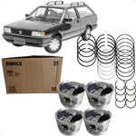 Jogo Pistão e Anel 050 Gol Parati Voyage 1.8 8v AP Gasolina 1986 a 1996 Metal Leve SPA1495