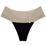 CALCINHA DRAPEADA BICOLOR COM METAL BLACK E NUDE