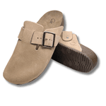 Clogs Ox em Couro Camurça Cor Areia