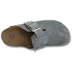 Clogs Ox em Couro Camurça Cor Cinza