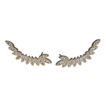Brinco Ear Cuff folhas dourado
