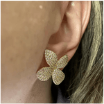 Brinco Flor Cravejado dourado