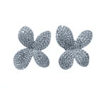 Brinco Flor Cravejado prateado