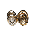 Brinco Oval Estilizado Dourado