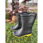 Bota Preta PVC Impermeavel de Sola Amarela 