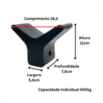 Apoio Tipo Y para Carreta Nautica 165 X 110 X 75 X 54 MM 400kg Nivebor 