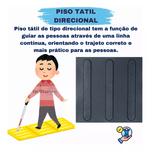 Piso Tátil Direcional Preto 25 X 25