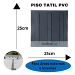 Piso Tátil Direcional Preto 25 X 25