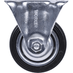 Rodízio de Borracha 5" 125mm Fixo Preto Worker