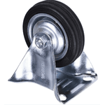 Rodízio de Borracha 5" 125mm Fixo Preto Worker