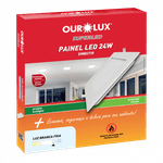 Painel Led Superled Embutir 24W BIV 6500K Quadrado - Ourolux