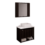 Kit Toucador Treviso Preto 63cm Rorato