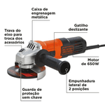 ESMERILHADEIRA B&D 650W 4.1/2 127/220v