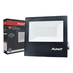Refletor Led Slim 50w 6500k Branco Frio Ip65 a prova d'água Preto Avant
