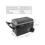Geladeira Portátil Alpicool 35lts Dual zone Quadrivolt 12/24V - 110/220W - TD35