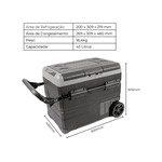 Geladeira Portatil Alpicool 45lts Dual zone Quadrivolt 12/24V - 110/220W - TD45