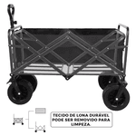 Carrinho de Carga Camping Praia Pesca Passeio Dobrável Até 150kg