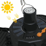 Lanterna LED Recarregável Solar e USB Dobrável Camping 3 folhas