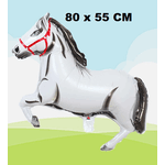 Balão 3D Cavalo Branco Metalizado