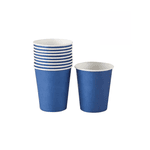 Copo de Papel Azul Descartável 250ml - 10 unid