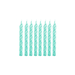 Vela de Aniversário Espiral Silver Festas - Verde Tiffany 8 unidades