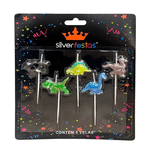 Vela de Aniversário Dinossauros Silver Festas - 5 unidades