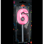 Vela de Aniversário Design Silver - Rosa