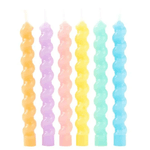 Vela Macaron Candy Color Silver Festas - 6 unidades