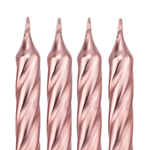 Vela de Aniversário Espiral Silver Festas - Rosa 8 unidades