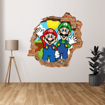 Adesivo Buraco Mario e Luigi