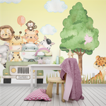 Papel de Parede Infantil Animais