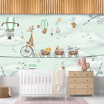 Papel de Parede Infantil Animais divertindo