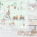 Papel de Parede Infantil Animais divertindo