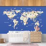 Papel de Parede Infantil Mapa 