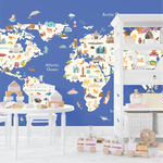 Papel de Parede Infantil Mapa 