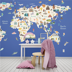 Papel de Parede Infantil Mapa 