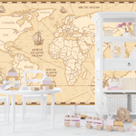 Papel de Parede Infantil Mapa Múndi