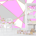 Papel de Parede Infantil Formas Rosa