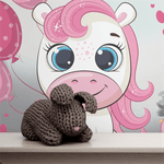 Papel de Parede Infantil Unicórnio Fofo