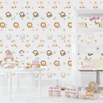 Papel de Parede Infantil Fofuras da Selva
