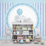 Papel de Parede Infantil Elefante Azul