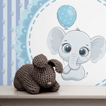 Papel de Parede Infantil Elefante Azul