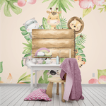 Papel de Parede Infantil Diversão da Floresta