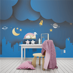 Papel de Parede Infantil Céu Estrelado
