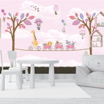 Papel de Parede Menina Girafinha