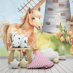 Papel de Parede Menina Fazendinha