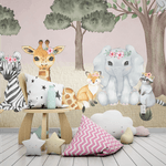 Papel de Parede Menina Fofuras da Selva