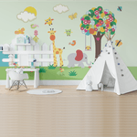 Papel de Parede Menino Girafinha